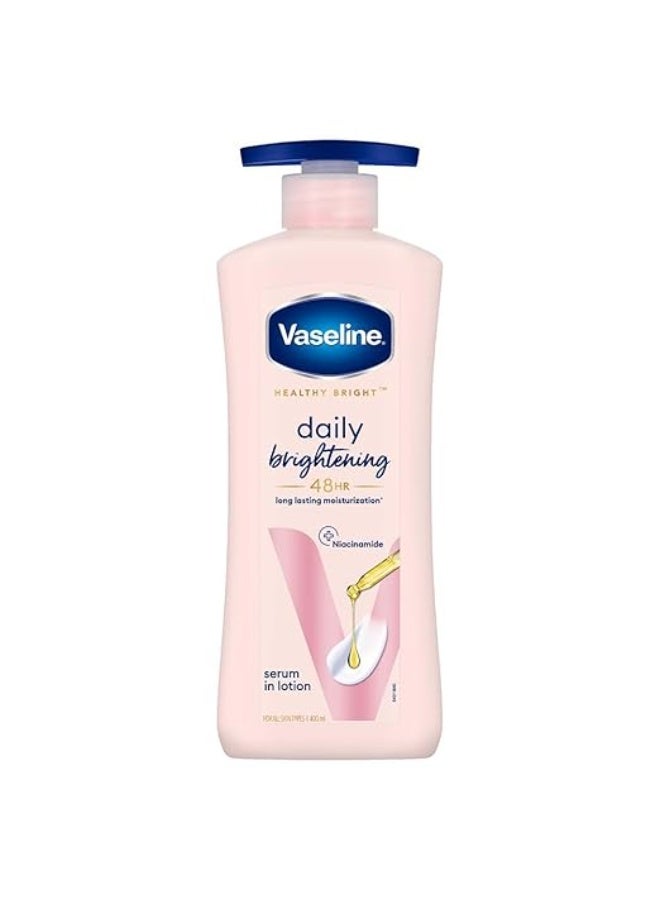 Vaseline Healthy Bright Body Lotion 400 ml, Daily Brightening Moisturizer with Sunscreen for Dry Skin, Gives Non-Greasy Glowing Skin - For Men & Women - Image 4